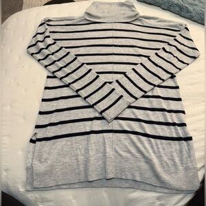 41 Hawthorn Women’s Lightweight Silk Blend Striped Turtleneck NWOT Size M
